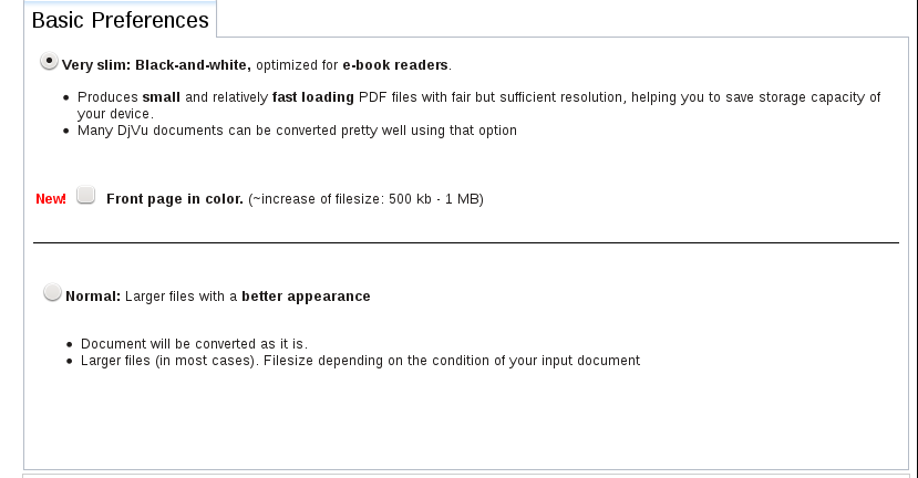 convert djvu to pdf small size
